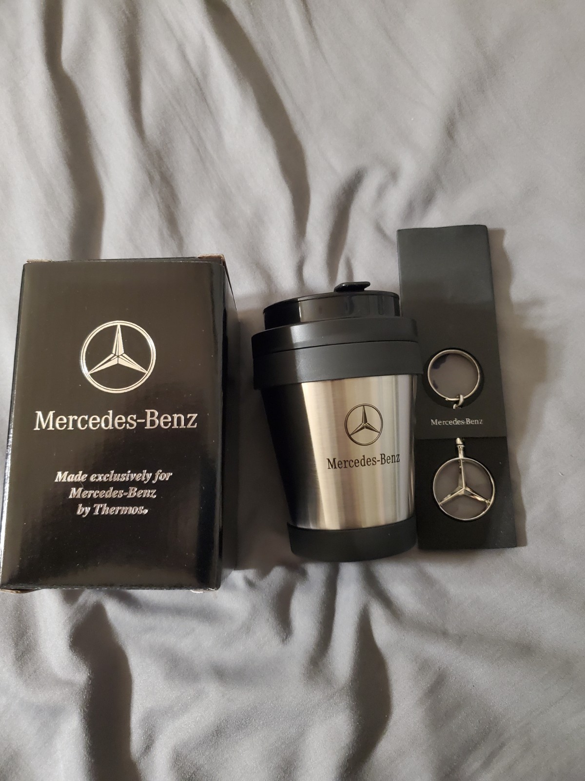 Vintage Mercedes Benz Thermos Flask Silver Brand New NOS Sealed In Box Promo