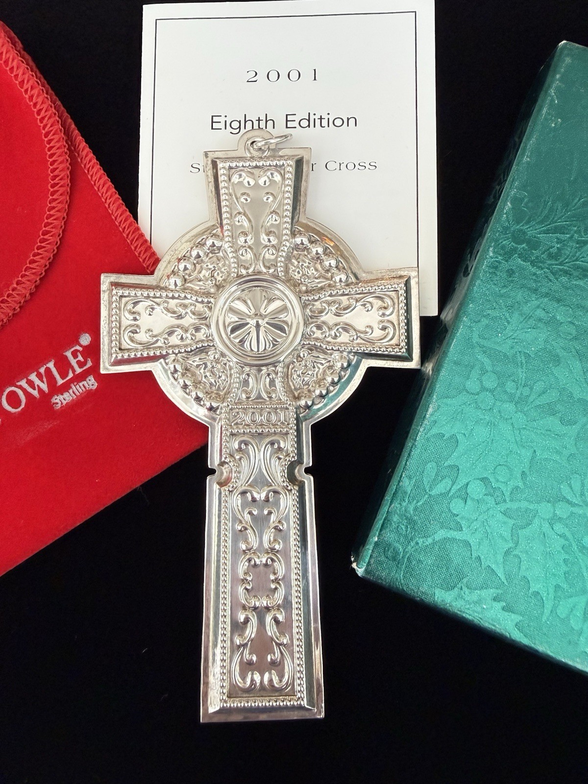 NIB 2001 TOWLE 8th Edition Sterling Silver Christmas Cross Ornament Pendant NIB 2001 TOWLE 8th Edition Sterling Silver Christmas Cross Ornament Pendant