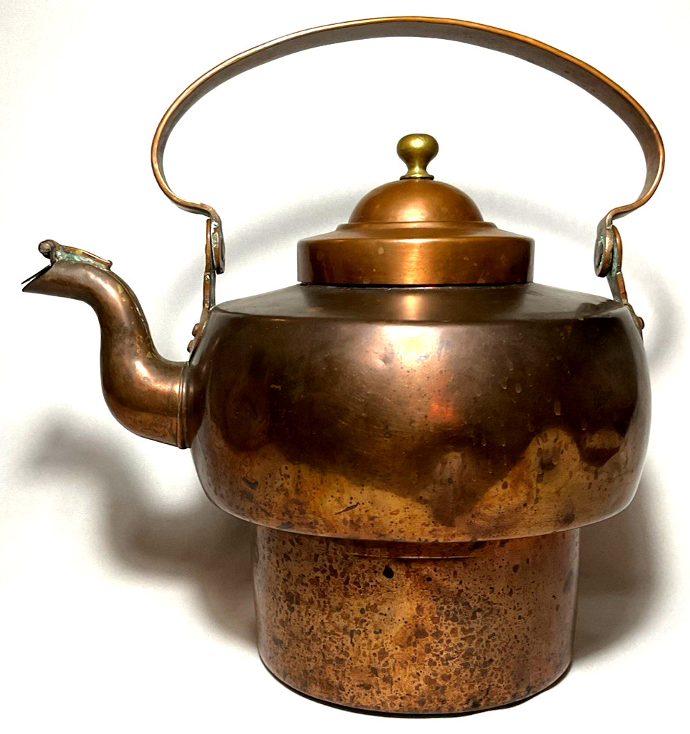 Antique Copper 6 qt. Stepped KETTLE (P.A.S.) w/Tin Lining+Dovetailing ~ Sweden Antique Copper 6 qt. Stepped KETTLE (P.A.S.) w/Tin Lining+Dovetailing ~ Sweden