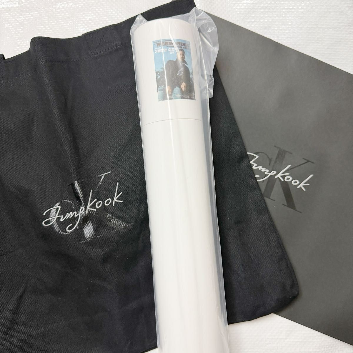 BTS Jungkook Calvin Klein Limited Set Tote Shopper Bag Poster Non-Retail Rare BTS Jungkook Calvin Klein Limited Set Tote Shopper Bag Poster Non-Retail Rare