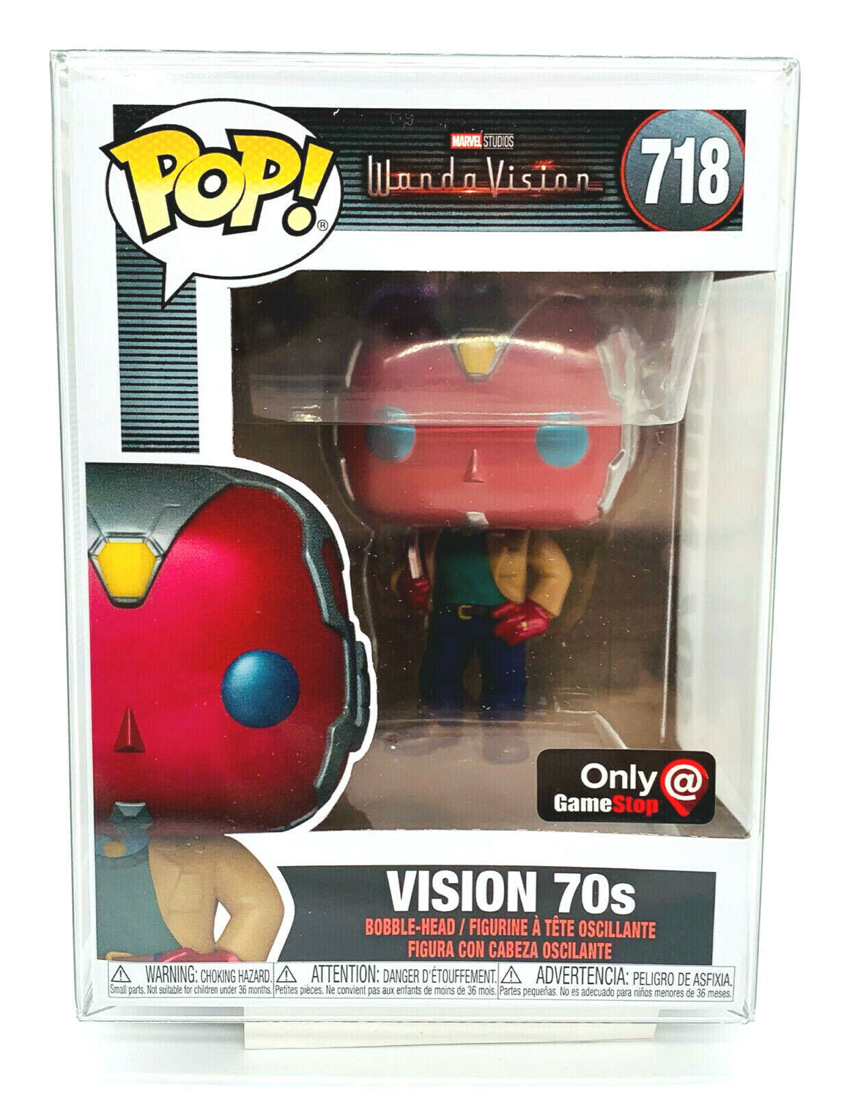 Vision 70\'s Pop #718 Wanda Vision Funko Pop Gamestop Exclusive in Protector 2021