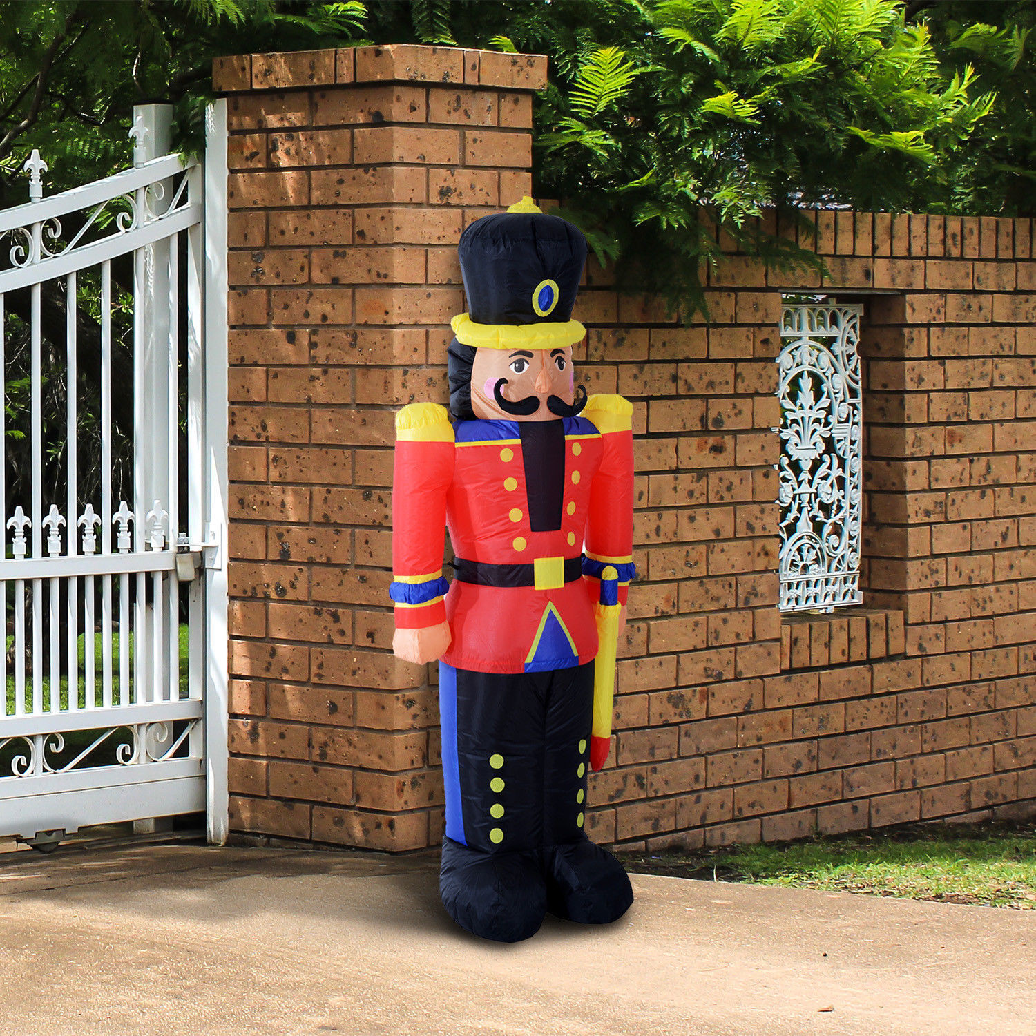 6' Inflatable Christmas Toy Nutcracker Soldier Blow-Up Outdoor Display w/ LEDs