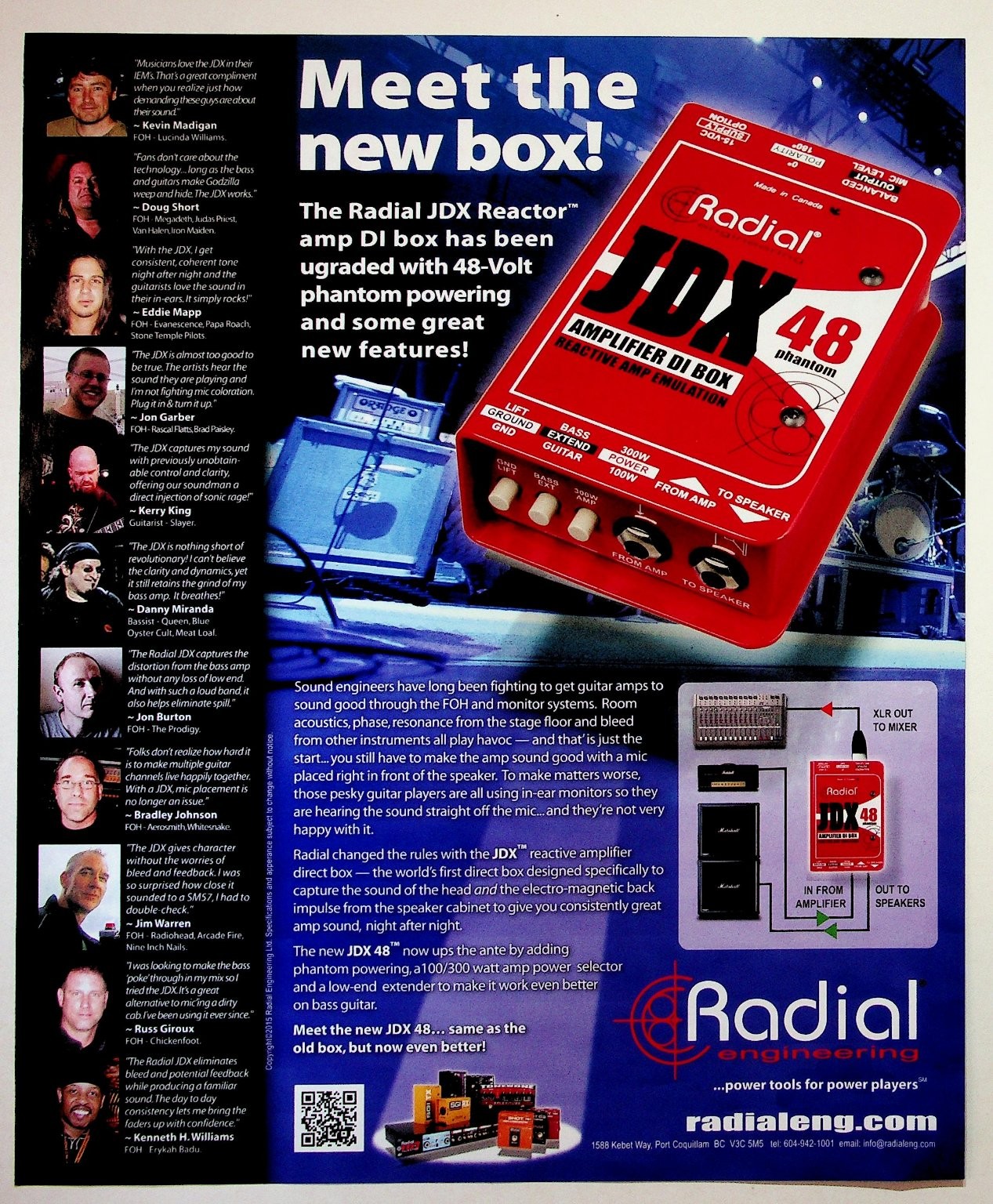 2015 Radial JDX 48 Phantom DI Box Magazine Ad Music Pro Audio Ephemera 2015 Radial JDX 48 Phantom DI Box Magazine Ad Music Pro Audio Ephemera
