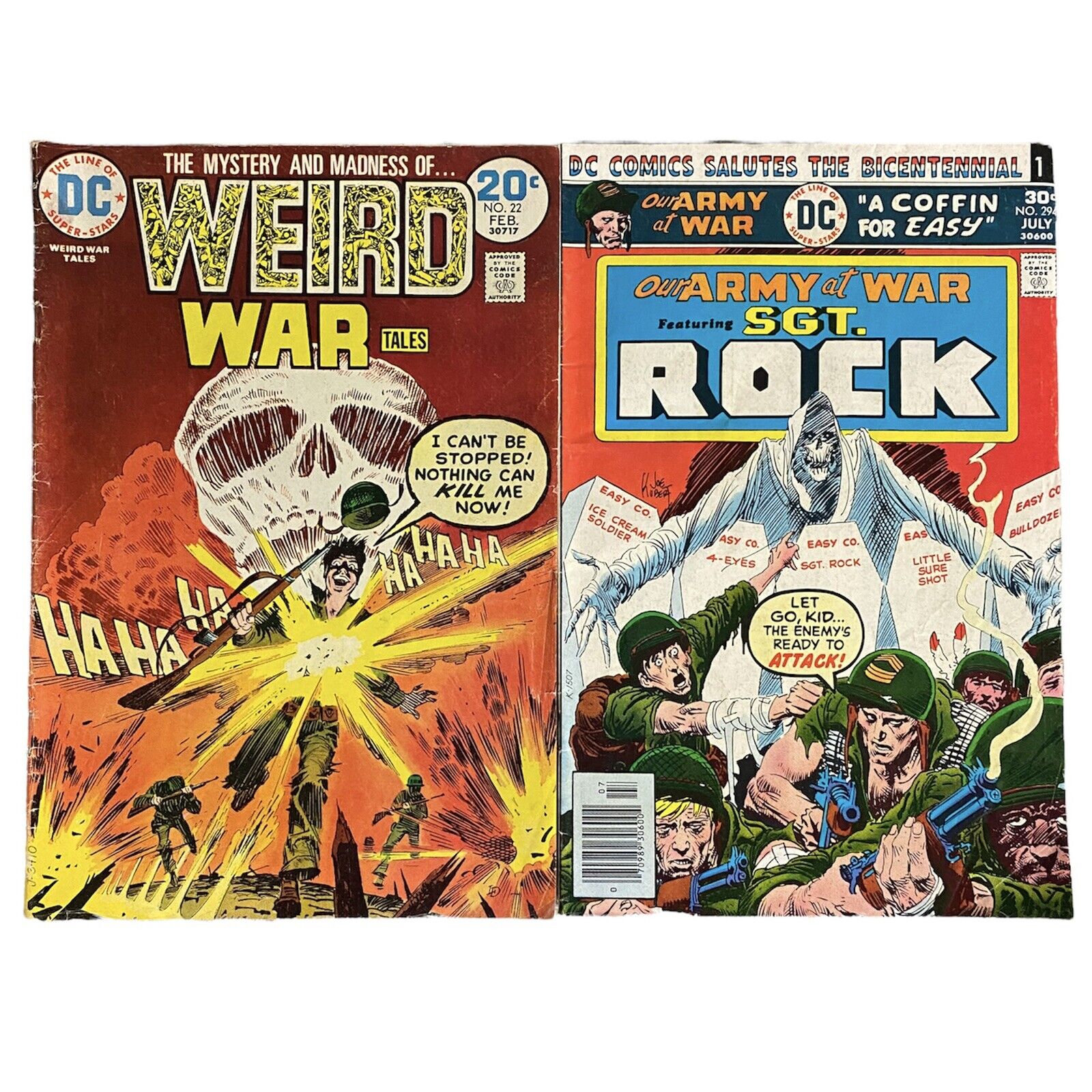 OUR ARMY AT WAR: SGT. ROCK #294 + WEIRD WAR TALES #22 DC Comic Lot