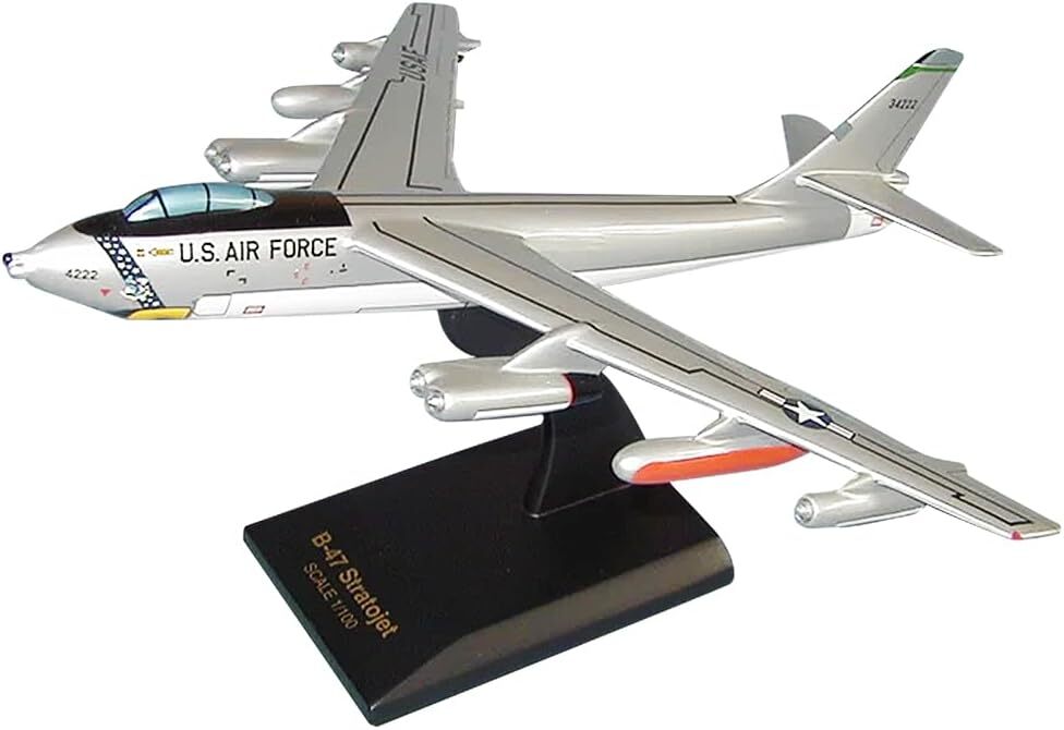 USAF Boeing B-47 Stratojet Bomber Black Base Desk Top 1/100 Model SC Airplane USAF Boeing B-47 Stratojet Bomber Black Base Desk Top 1/100 Model SC Airplane