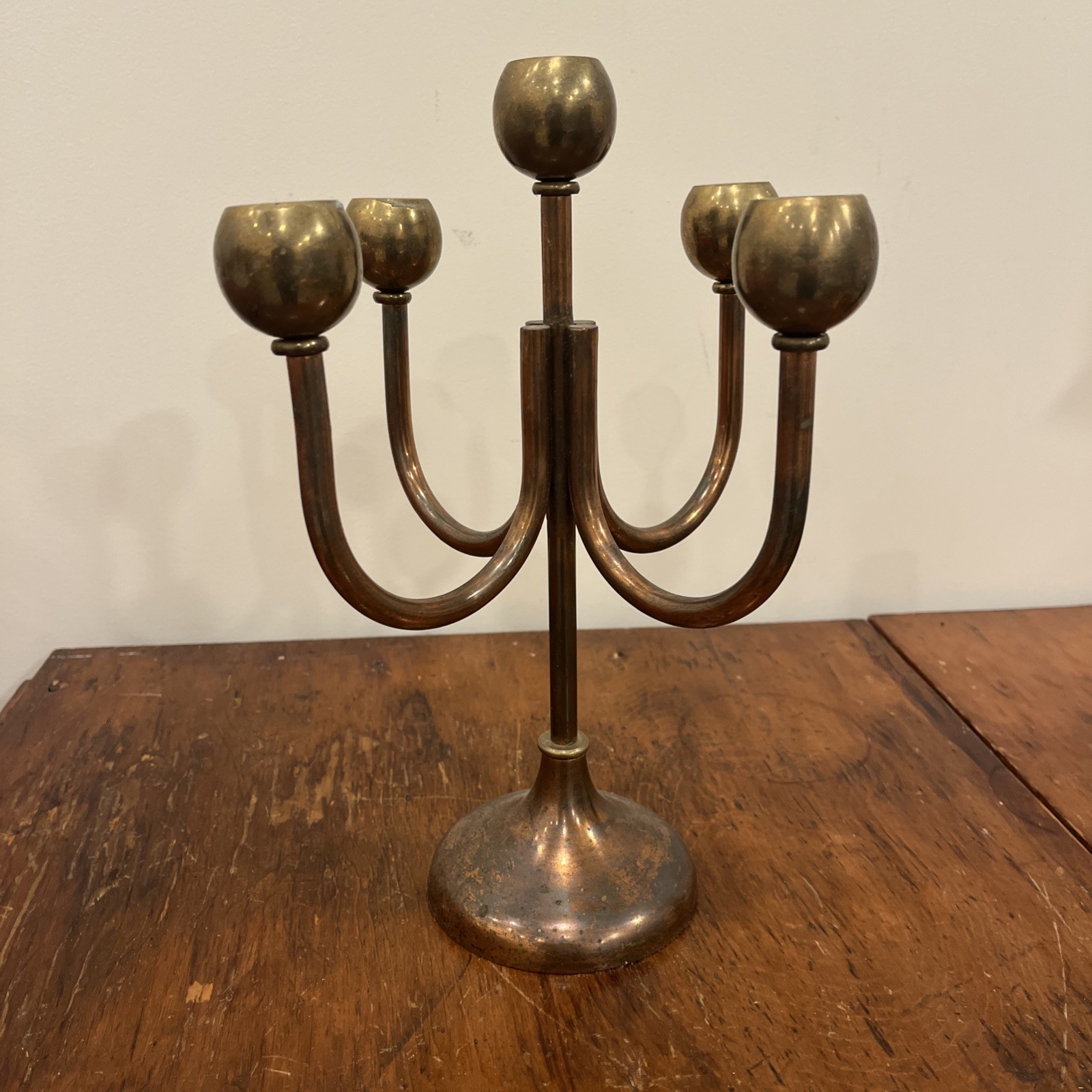 RARE Vtg Mcm Brutalist Candle Candlestick Holders Decorative Brass Bronze 5 Arm RARE Vtg Mcm Brutalist Candle Candlestick Holders Decorative Brass Bronze 5 Arm