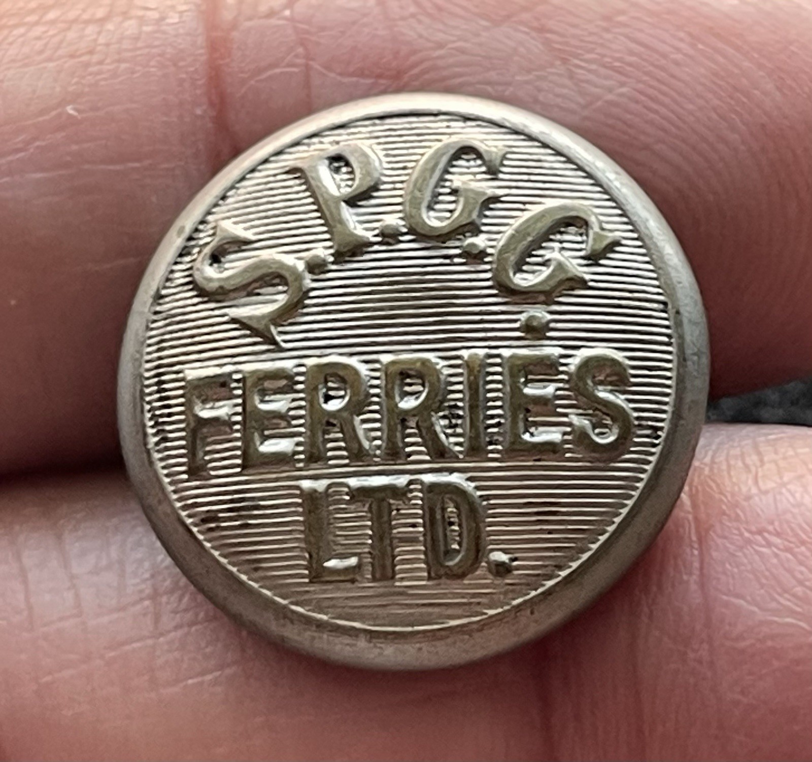 1930s Southern Pacific Golden Gate Ferries Ltd. Button SF Bay TM1863 1930s Southern Pacific Golden Gate Ferries Ltd. Button SF Bay TM1863
