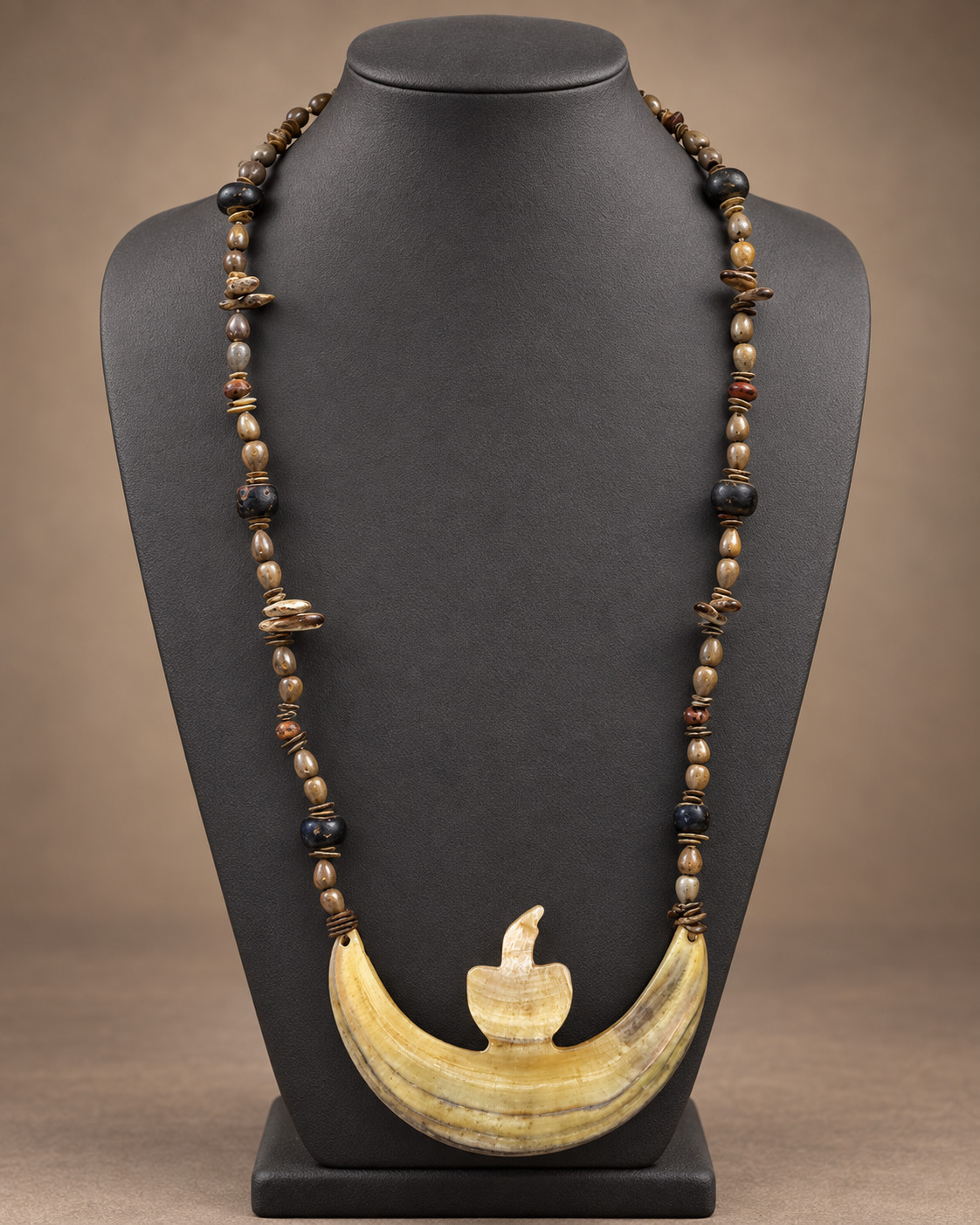 Pacific Islands Carved Mother of Pearl, Boar Tusk Shape Necklace – Solomon Pacific Islands Carved Mother of Pearl, Boar Tusk Shape Necklace – Solomon