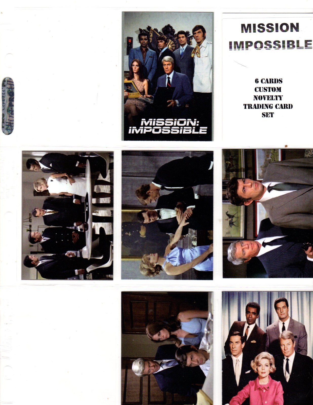 MISSION IMPOSSIBLE CUSTOM NOVELTY TRADING CARD 6 CARDS SET MISSION IMPOSSIBLE CUSTOM NOVELTY TRADING CARD 6 CARDS SET