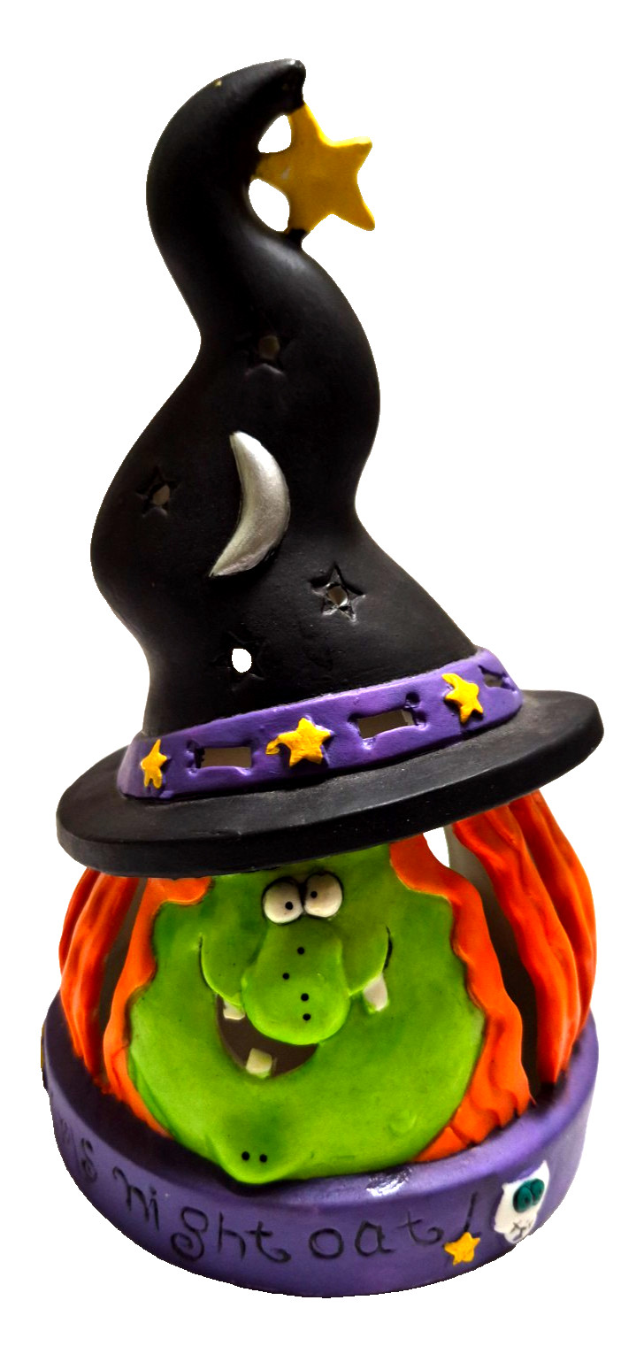VTG Kookie Spookies Witch Candle Holder 7 1/4 "Halloween Decor 1996 w/Candle VTG Kookie Spookies Witch Candle Holder 7 1/4 "Halloween Decor 1996 w/Candle