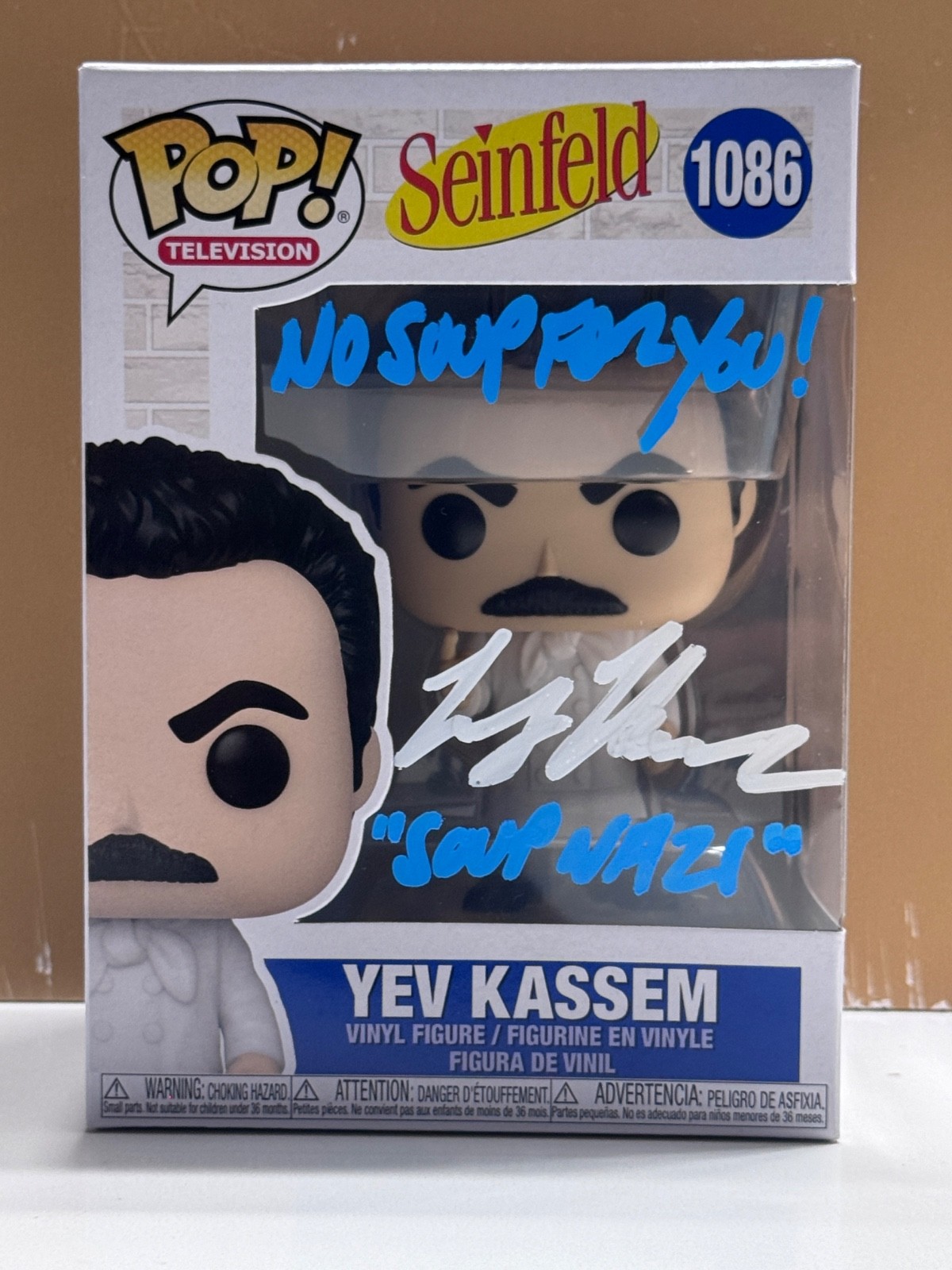 SIGNED Funko Pop SEINFELD Yev Kassem soup nazi #1086 COA AUTHENTICATED 
