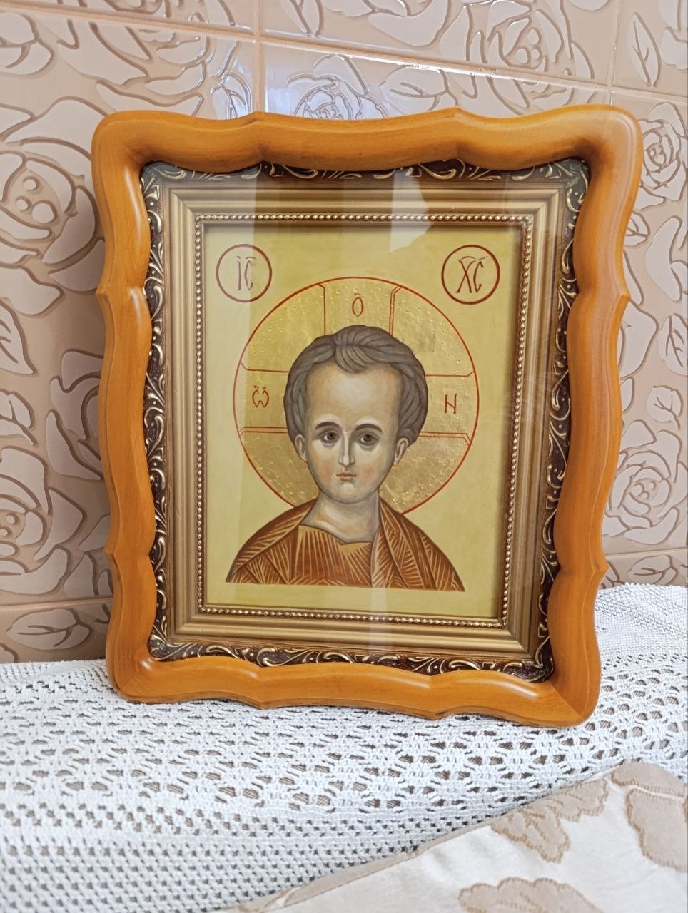 Greek Christian Orthodox Icon for Wall Jesus Christ Image Hanging Painting 6.3 x