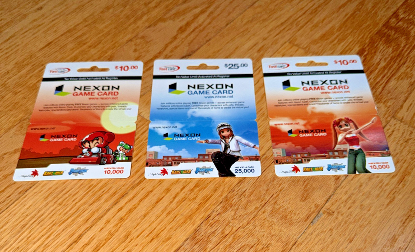 3 Different 2007 NEXON Game Cards - Unused (No Cash Value) COLLECTIBLE ONLY