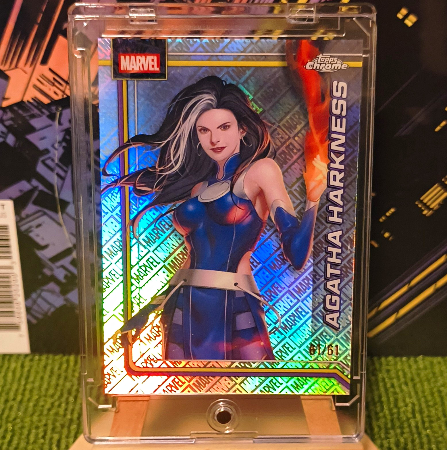 OMEGA Logofractor 2026 Topps Chrome Marvel Agatha Harkness 61/61 BOOKEND OMEGA Logofractor 2026 Topps Chrome Marvel Agatha Harkness 61/61 BOOKEND