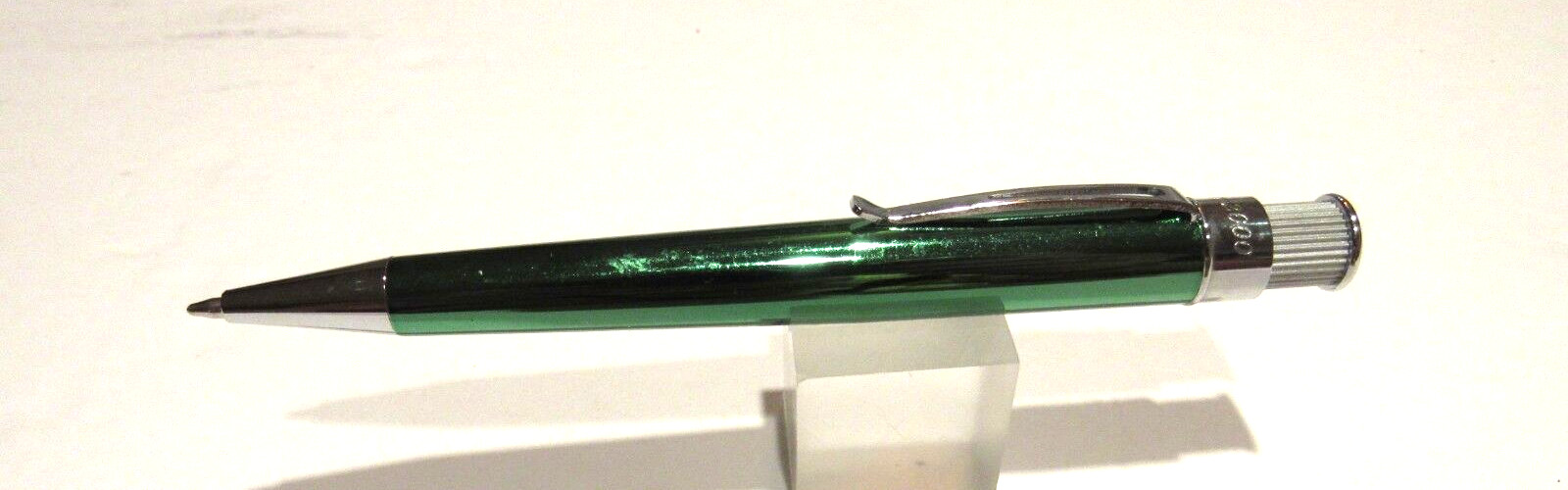 TERZETTI "MALIBU" GREEN Metal Large Heavy Ballpoint Pen-Velvet Pouch
