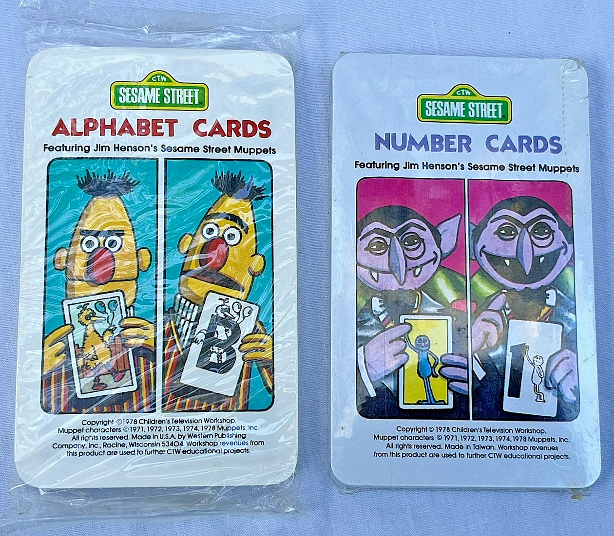 Vintage 1978 Sesame Street Alphabet & Number Cards - NEW SEALED - CTW Jim Henson Vintage 1978 Sesame Street Alphabet & Number Cards - NEW SEALED - CTW Jim Henson