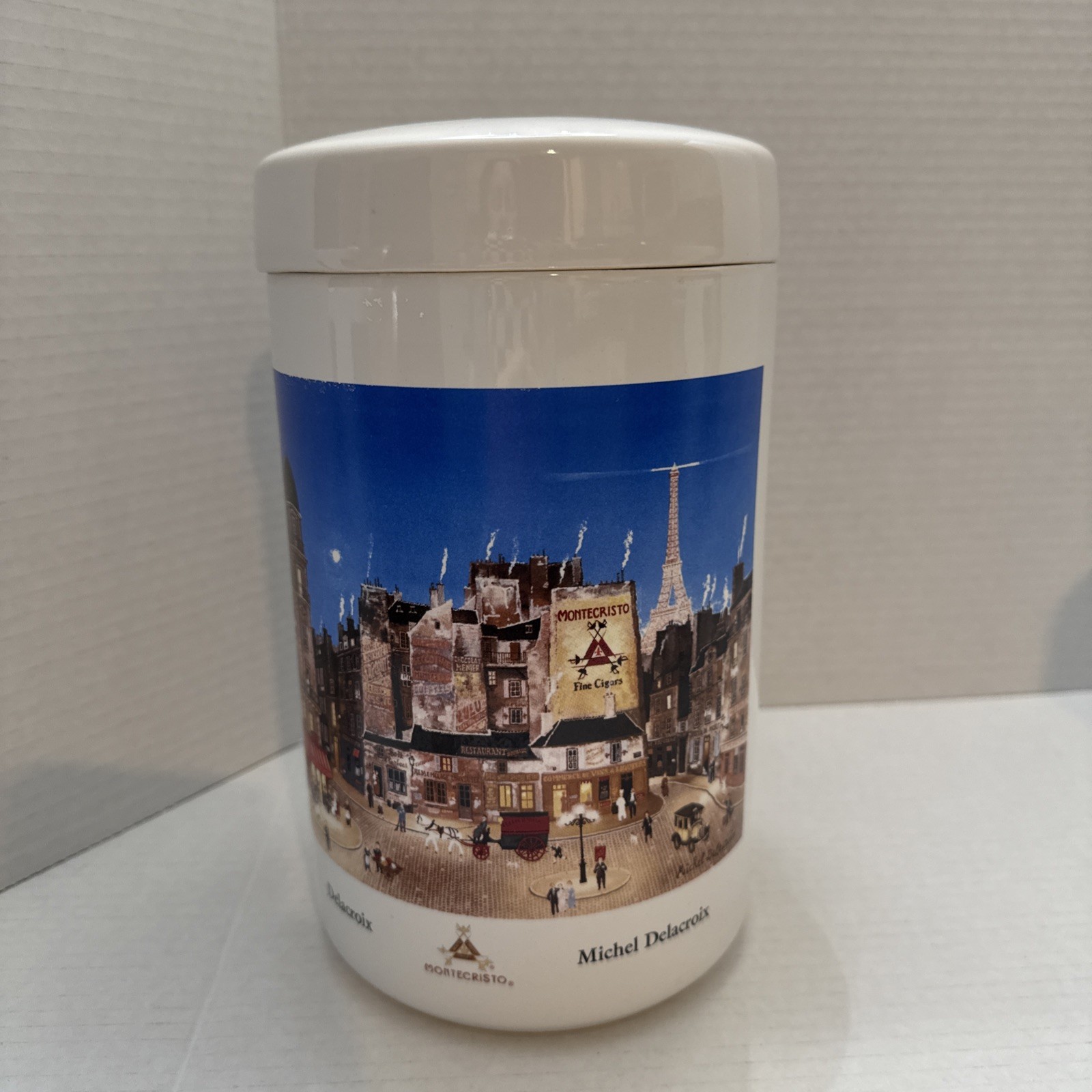 Montecristo Ceramic Cigar Jar Humidor Michel Delacroix Eiffel Tower Replacement Montecristo Ceramic Cigar Jar Humidor Michel Delacroix Eiffel Tower Replacement