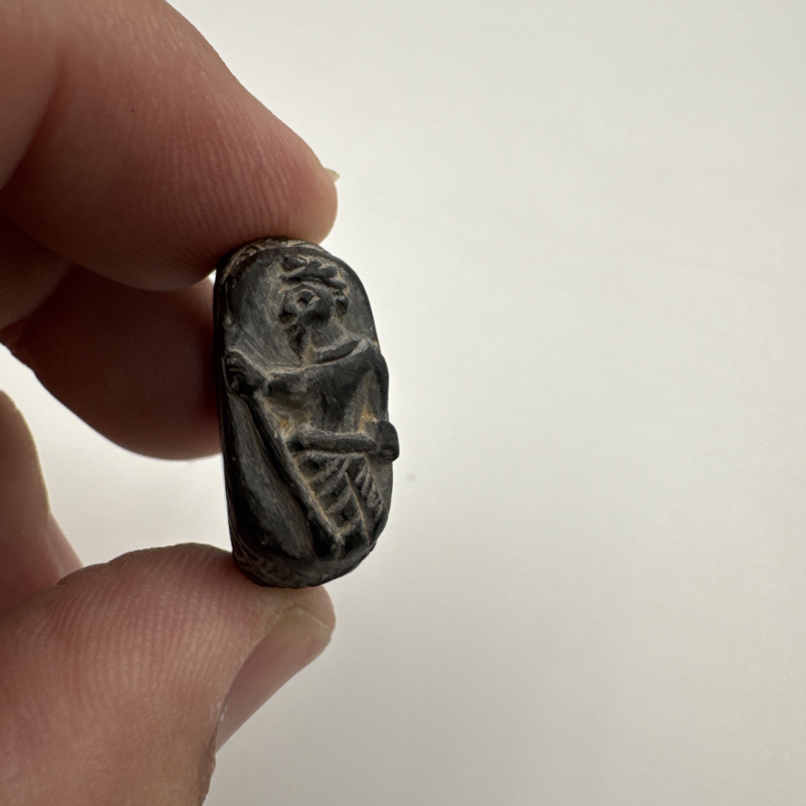 Old Antique Gandharan Art South Asia Schist Stone Carved Amulet Ring Old Antique Gandharan Art South Asia Schist Stone Carved Amulet Ring