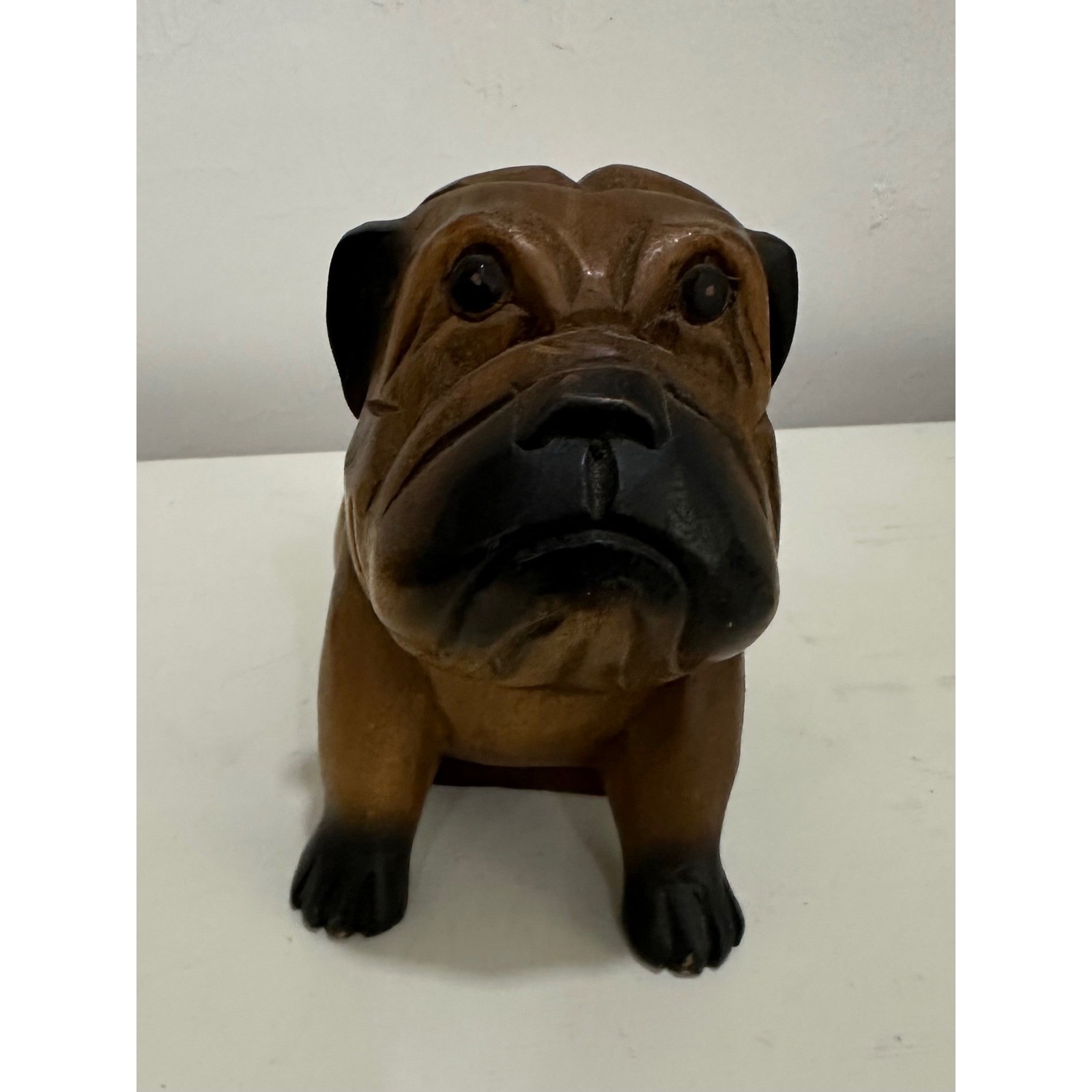 Vintage Hand Carved Wood English Bulldog Figurine Statue Rustic Dog Decor Vintage Hand Carved Wood English Bulldog Figurine Statue Rustic Dog Decor