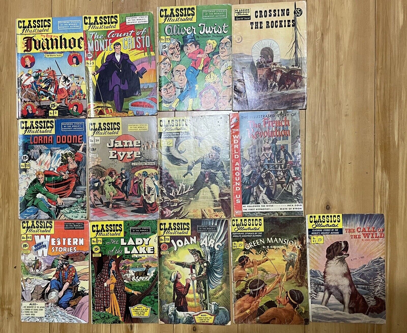 Vintage CLASSICS ILLUSTRATED COMICS,  Some Wear That Comes with Age