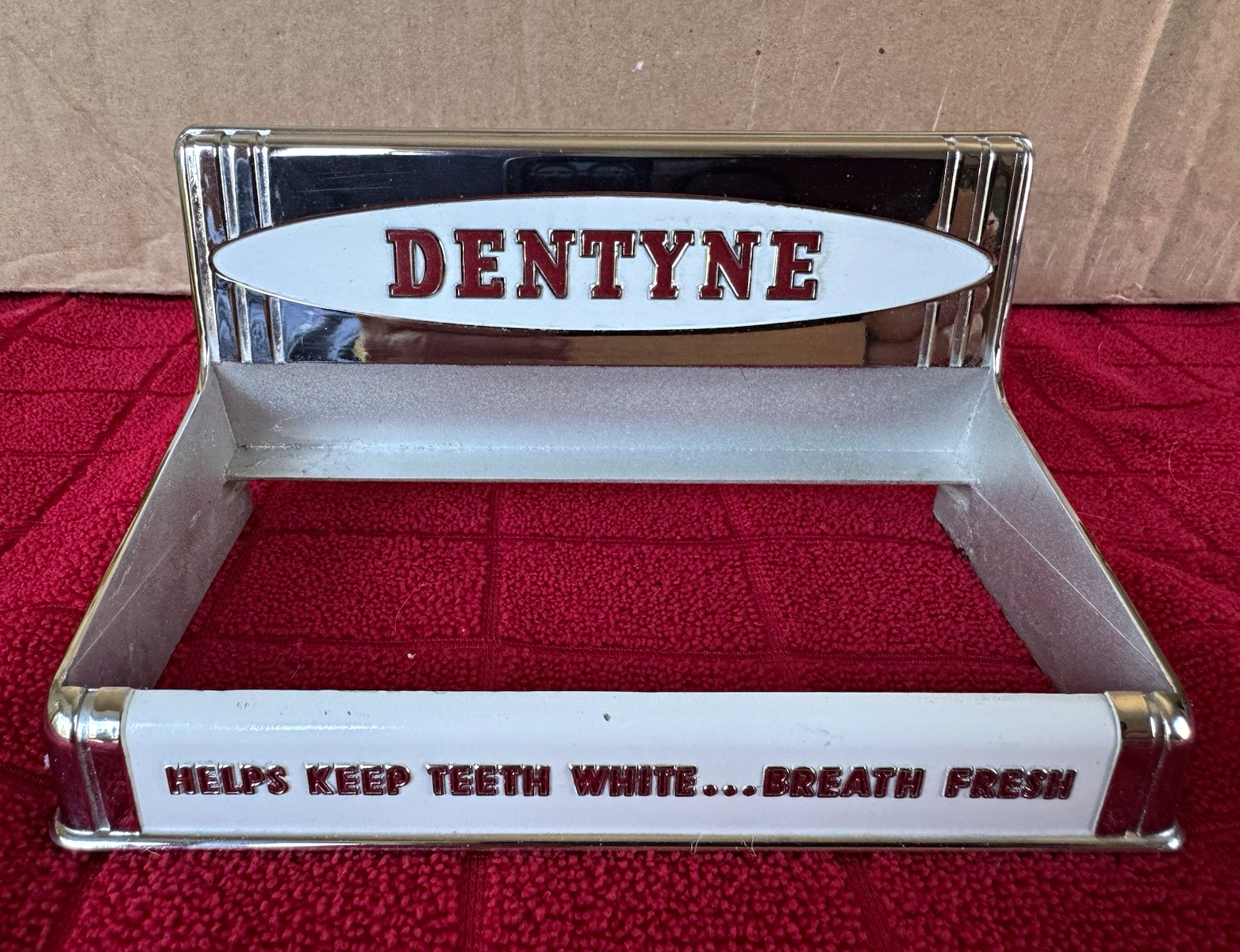 Vintage 1950s Dentyne Gum Countertop Store Display Rack NOS Metal Chrome D-25 Vintage 1950s Dentyne Gum Countertop Store Display Rack NOS Metal Chrome D-25