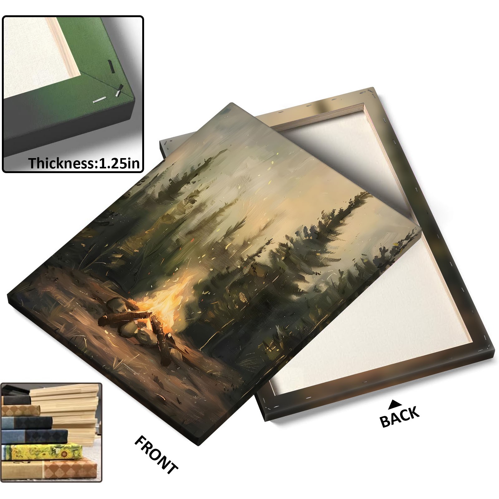 Rustic Forest Wall Art Campfire Scene Canvas Cabin Lodge Decor Rustic Forest Wall Art Campfire Scene Canvas Cabin Lodge Decor