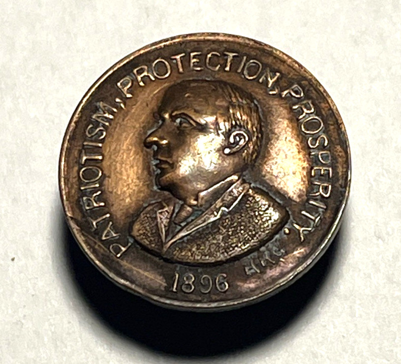 Vintage Antique President William McKinley Brass Button-Cufflink. Rare. Campaign
