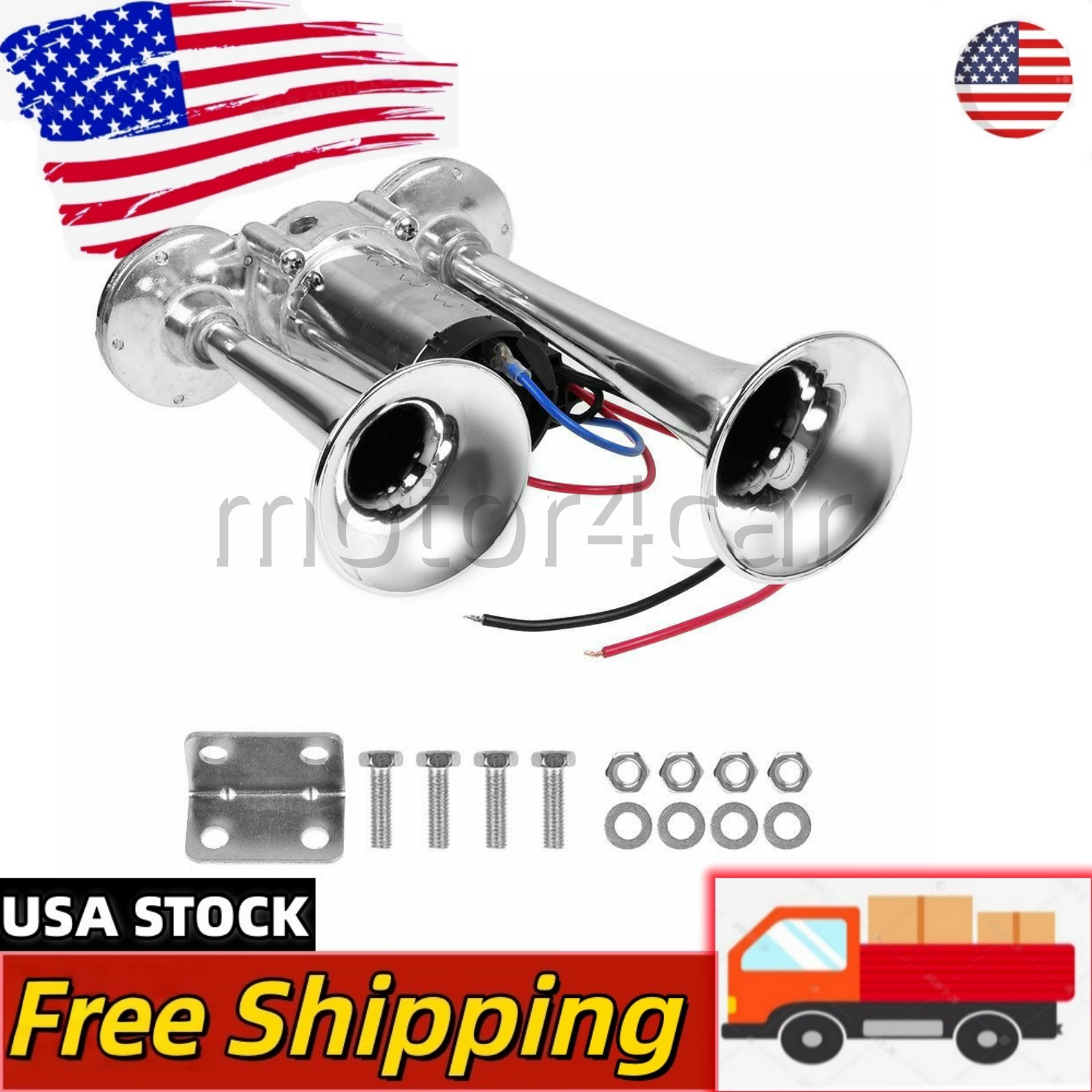 600DB Super Loud Dual Electric Air Horns Kit for Vehicles with Compressor 600DB Super Loud Dual Electric Air Horns Kit for Vehicles with Compressor