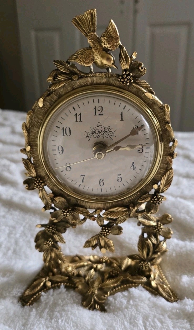 Rare Vintage Matson Hollywood Regency Wireless Alarm Desk Clock 24KT Gold Plated Rare Vintage Matson Hollywood Regency Wireless Alarm Desk Clock 24KT Gold Plated