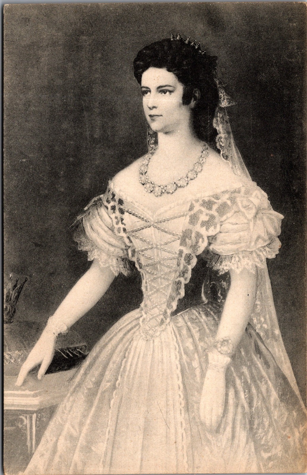 Empress Elisabeth of Austria Sisi Franz Russ 1854 Painting Postcard Empress Elisabeth of Austria Sisi Franz Russ 1854 Painting Postcard