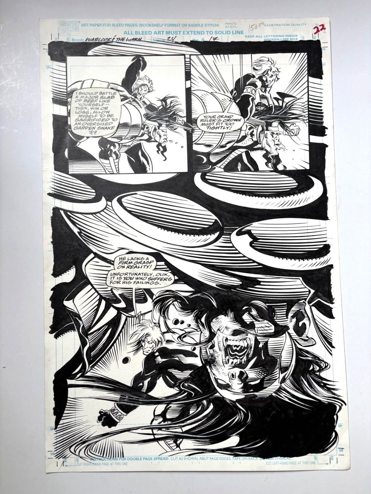 Warlock And The Infinity Watch 24 Pg 17 Original Art By Grindberg. Jim Starlin