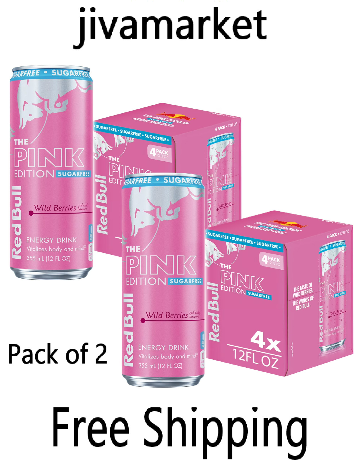 Pink Edition Sugarfree Energy Drink, Wild Berries, 12 fl. oz each, 8 Cans Total Pink Edition Sugarfree Energy Drink, Wild Berries, 12 fl. oz each, 8 Cans Total