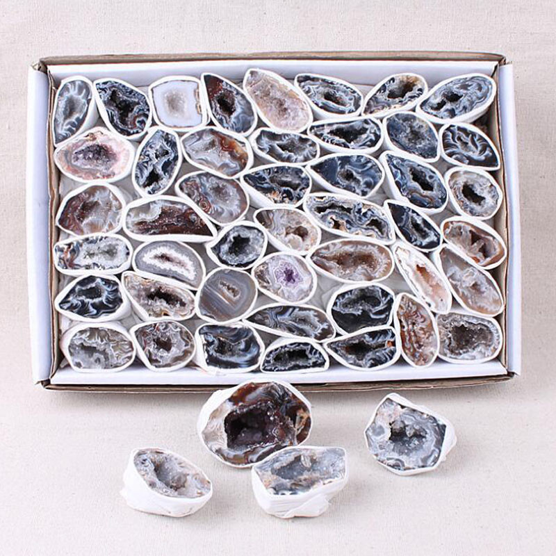 100% Lovely Natural Agate Mineral Specimen Cut Agate Geode "Cornucopia"