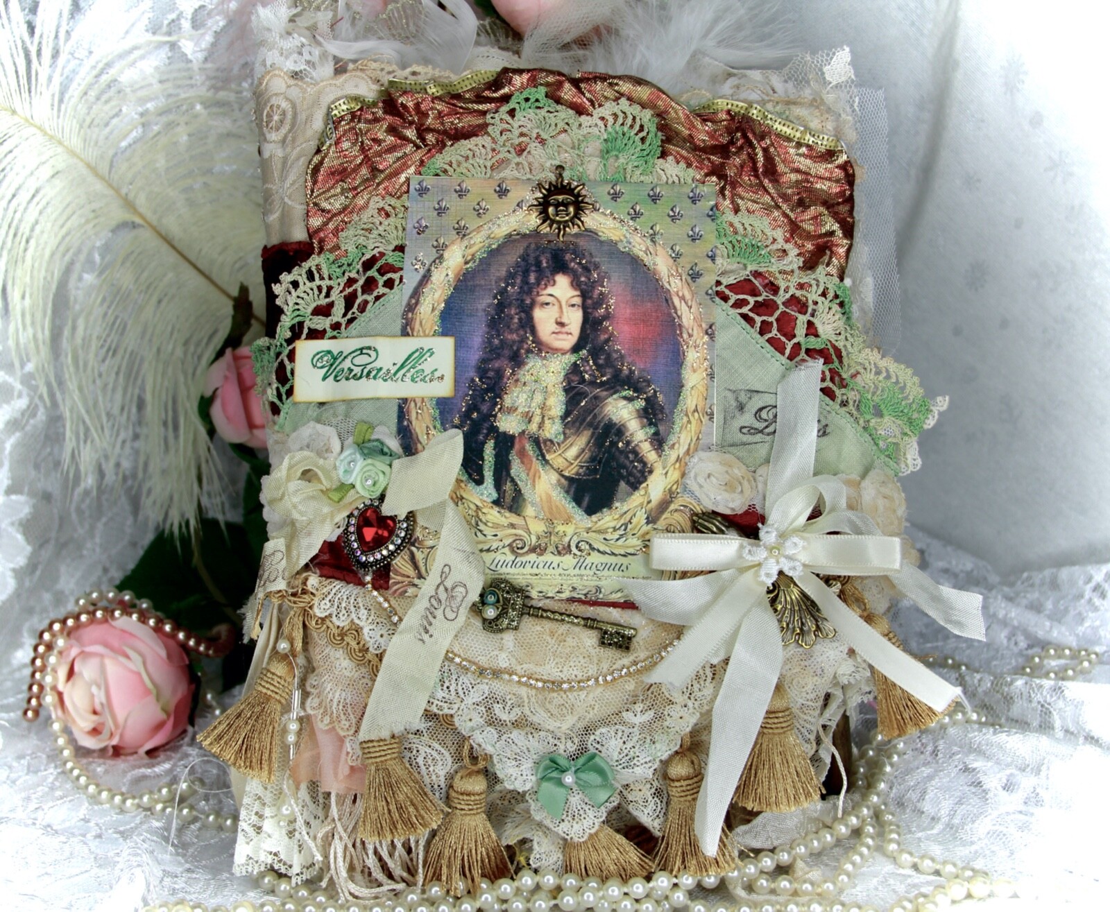 XL FRENCH LOUIS XIV VERSAILLE Antique Handmade Junk Journal,Mixed Media-KHATSART XL FRENCH LOUIS XIV VERSAILLE Antique Handmade Junk Journal,Mixed Media-KHATSART