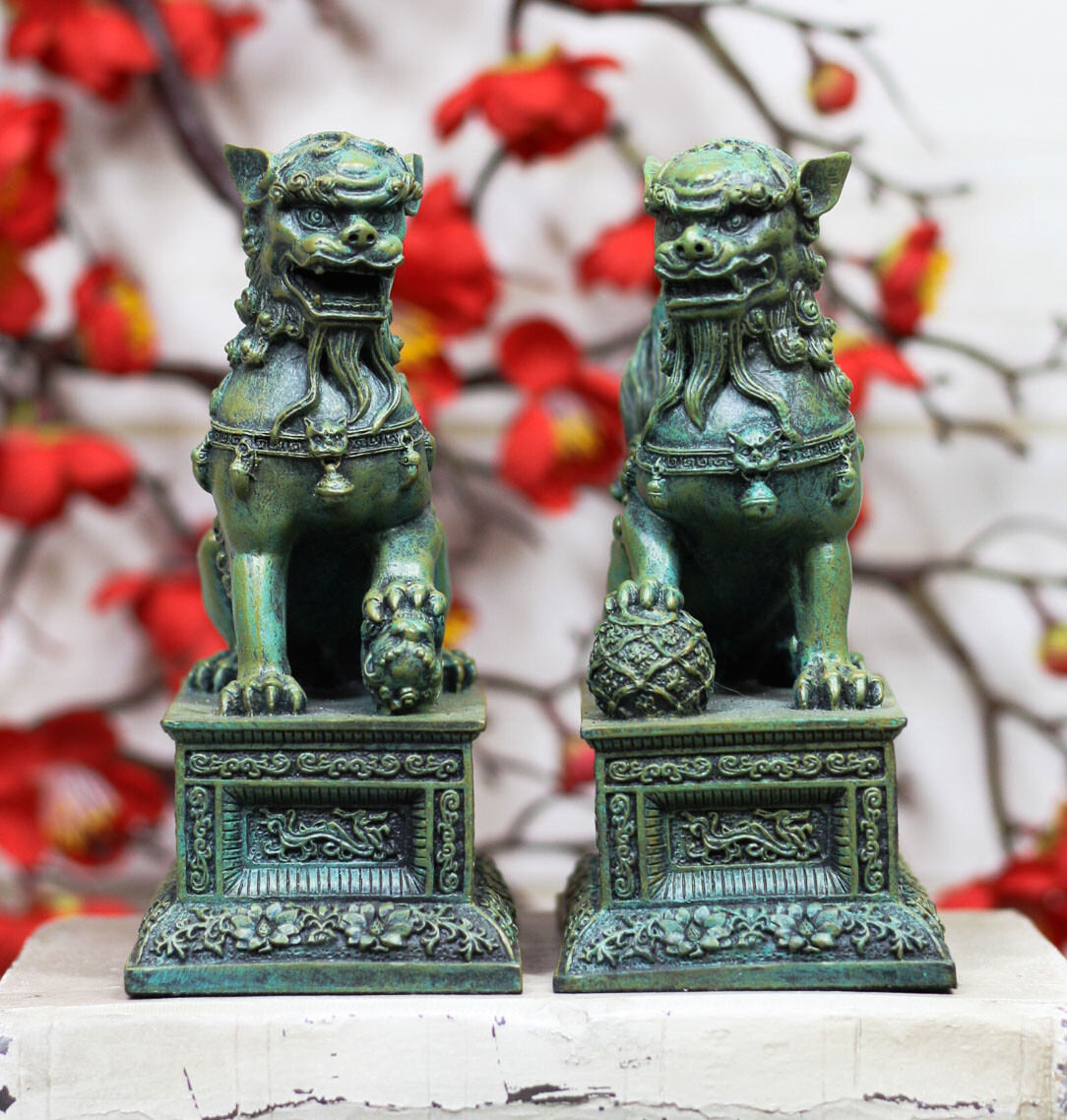 Ebros Chinese Forbidden Palace Guardian Pair Fu Foo Dogs Lions Figurine Bookends Ebros Chinese Forbidden Palace Guardian Pair Fu Foo Dogs Lions Figurine Bookends