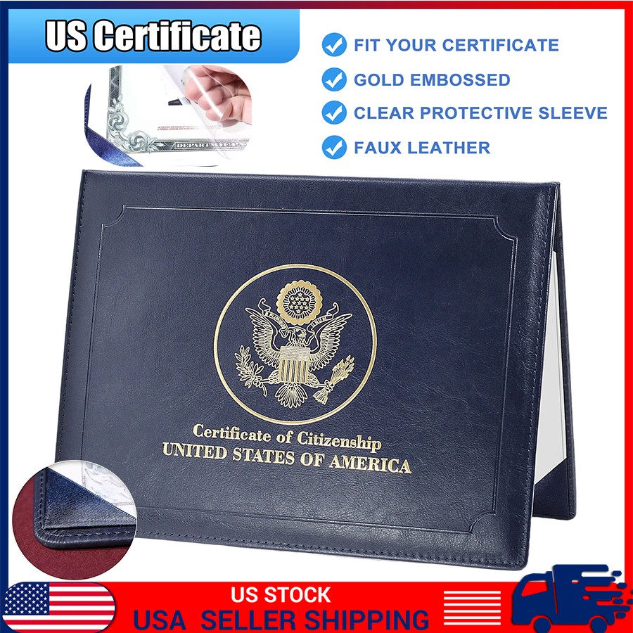 NEW Protective PU Cover For US Citizenship Certificate Naturalization Holder NEW Protective PU Cover For US Citizenship Certificate Naturalization Holder