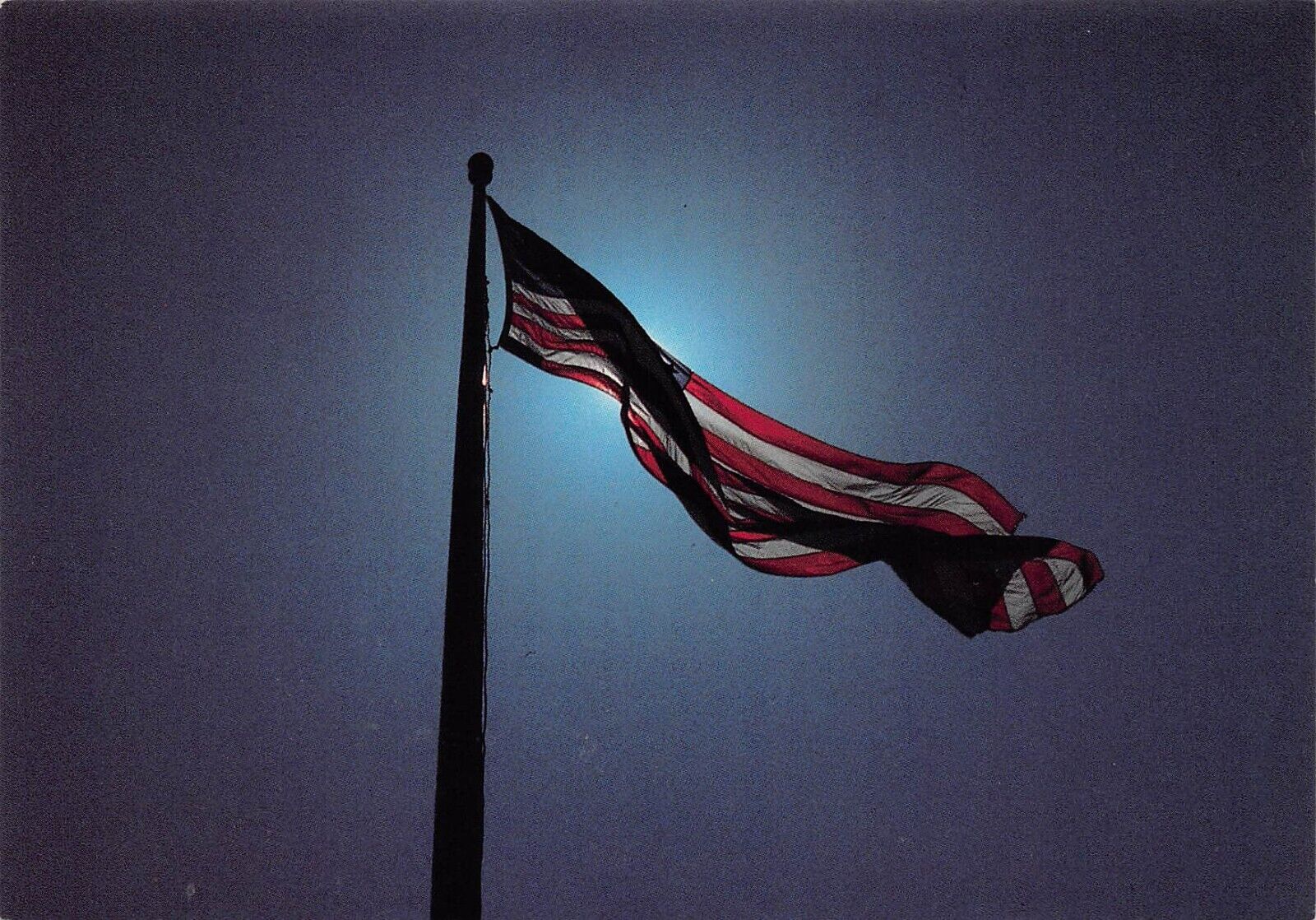 Vtg Postcard 6x4 Independence MO Missouri US Flag Pole Patriotic Harry Truman M2