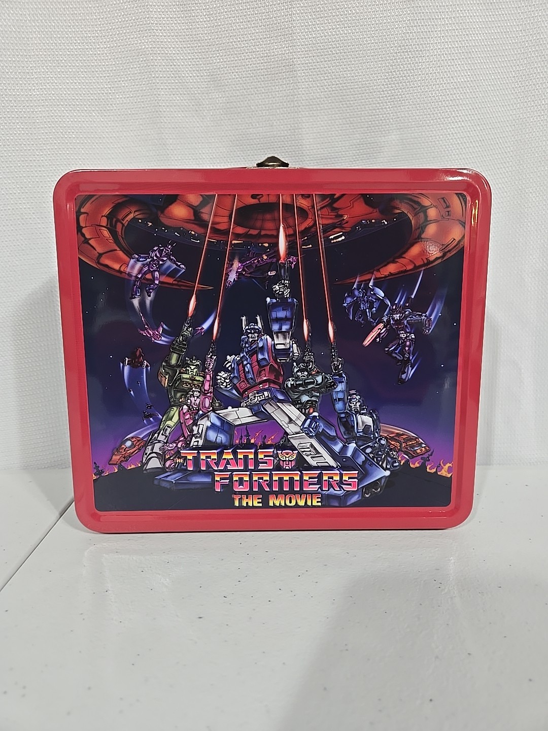 Surreal Entertainment Transformers the Movie Metal Lunch Box & Thermus 2022 New Surreal Entertainment Transformers the Movie Metal Lunch Box & Thermus 2022 New