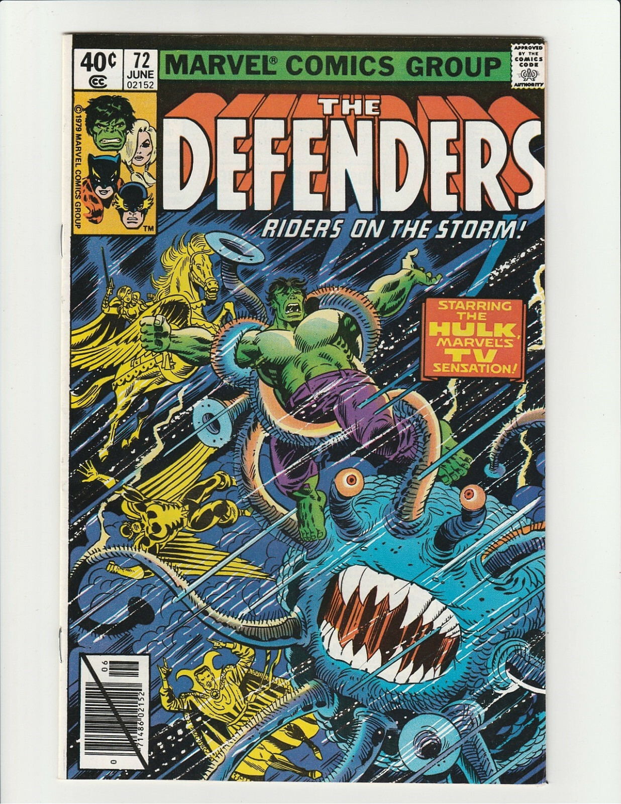 The Defenders #72 Marvel Comics Riders on the Storm 1979 8.0 Very Fine VF Hulk