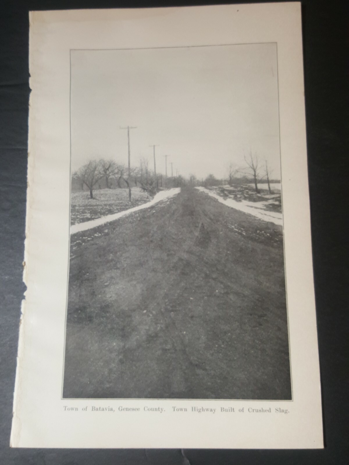1913 photo plate ☆ town highway built w/crushed slag BATAVIA Genesee Co New York 1913 photo plate ☆ town highway built w/crushed slag BATAVIA Genesee Co New York