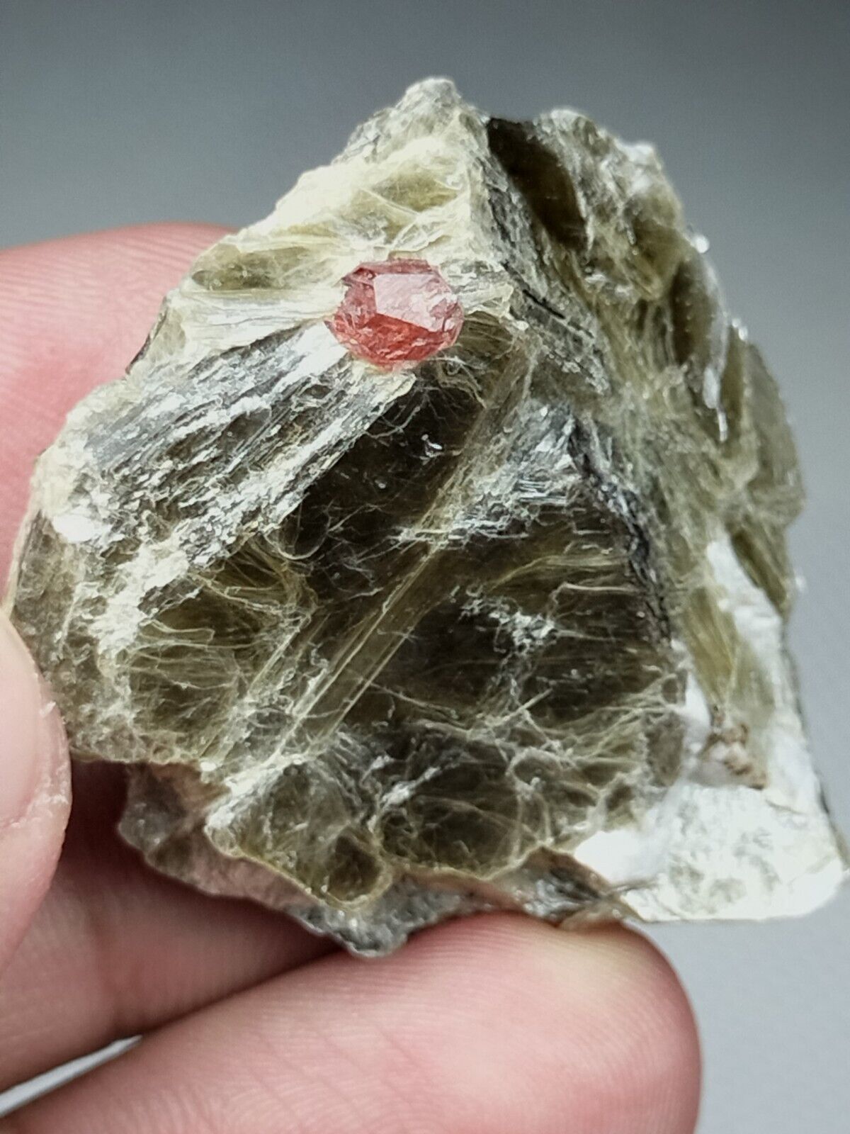 Orange Spessartine Garnet Crystal On Matrix mica beautiful specimen from Pak.