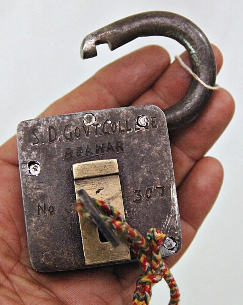 Timeless Treasures: Vintage Solid Iron and Brass Lock Wi Key Antique Padlock B1 Timeless Treasures: Vintage Solid Iron and Brass Lock Wi Key Antique Padlock B1