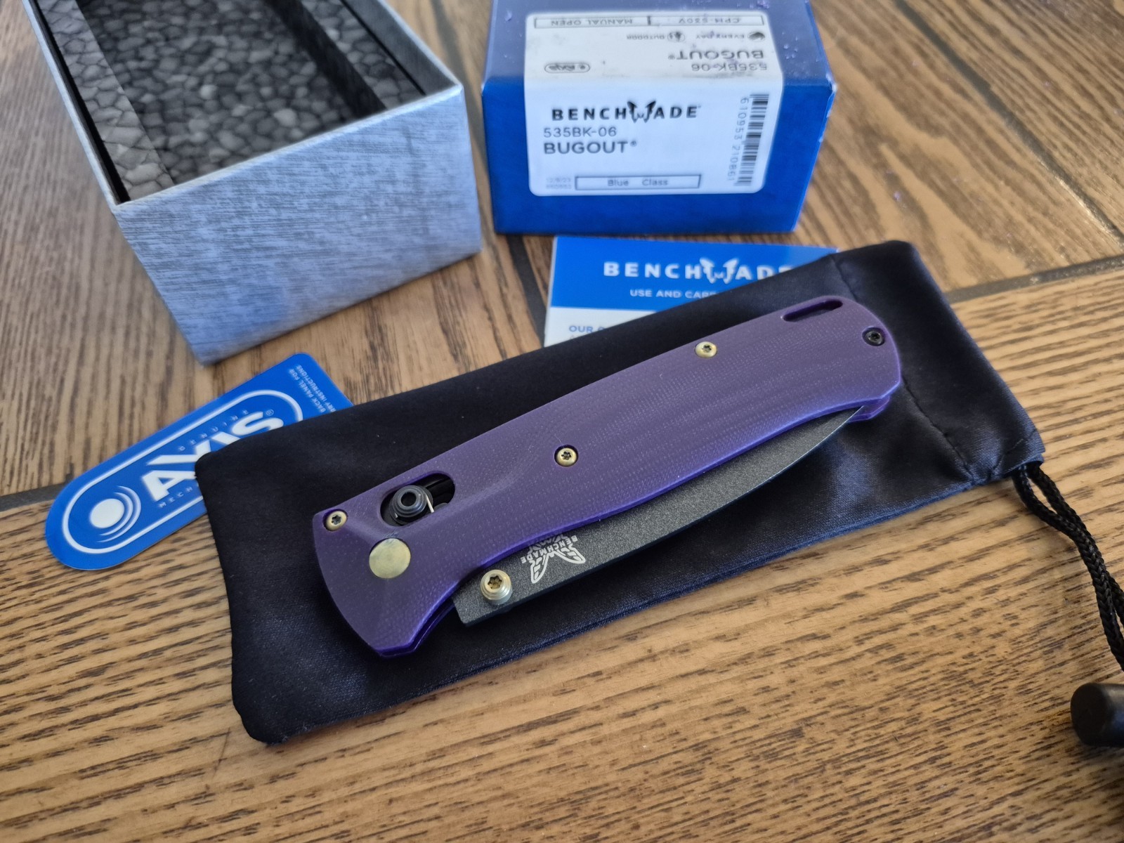 Custom Benchmade Bugout 535 Purple G10 Handle Custom Benchmade Bugout 535 Purple G10 Handle