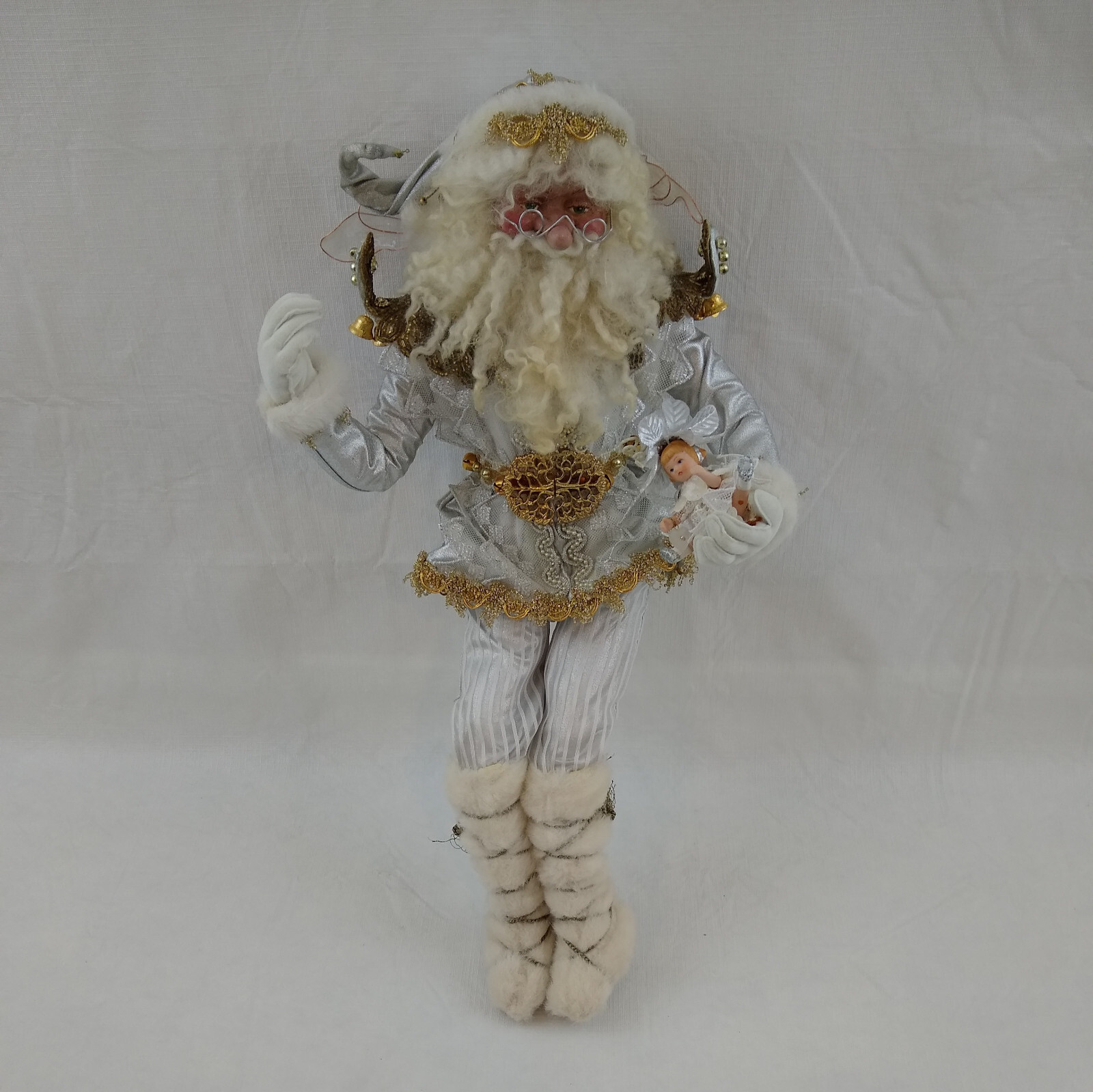 VTG 1989 Lynn West Original 22" Santa Fairy Crystal 8/10 White Fantasy Jewel WOW VTG 1989 Lynn West Original 22" Santa Fairy Crystal 8/10 White Fantasy Jewel WOW