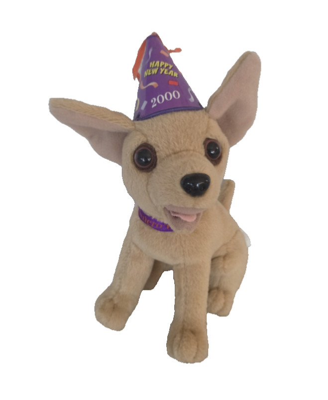 Vintage Y2K 2000 TACO BELL Talking Chihuahua Dog Stuffed Plush New Years Amigos