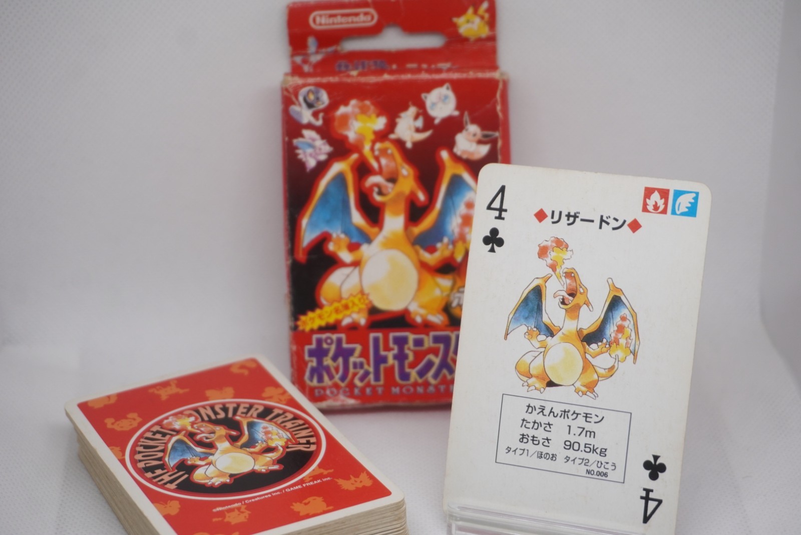 Vintage 1996 Nintendo Pokémon Red Charizard Playing Cards Complete Deck Japan Vintage 1996 Nintendo Pokémon Red Charizard Playing Cards Complete Deck Japan
