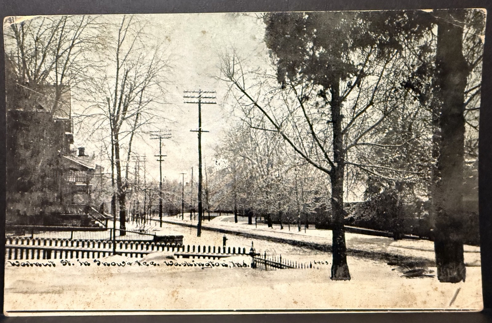 1912 antique postcard of Walnut Street in Washington Indiana, Snow & Ice IN IND 1912 antique postcard of Walnut Street in Washington Indiana, Snow & Ice IN IND