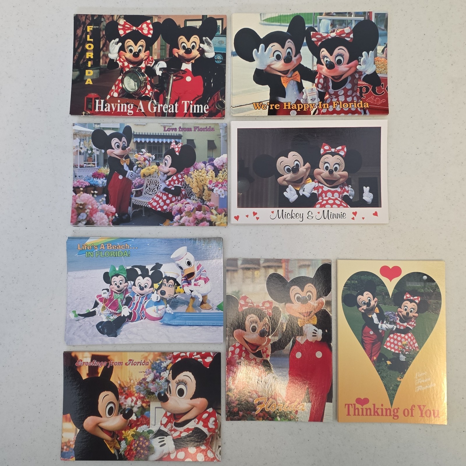 Lot of 8 Vintage Disney Postcards Mickey Minnie Mouse Florida Love NOS Lot of 8 Vintage Disney Postcards Mickey Minnie Mouse Florida Love NOS