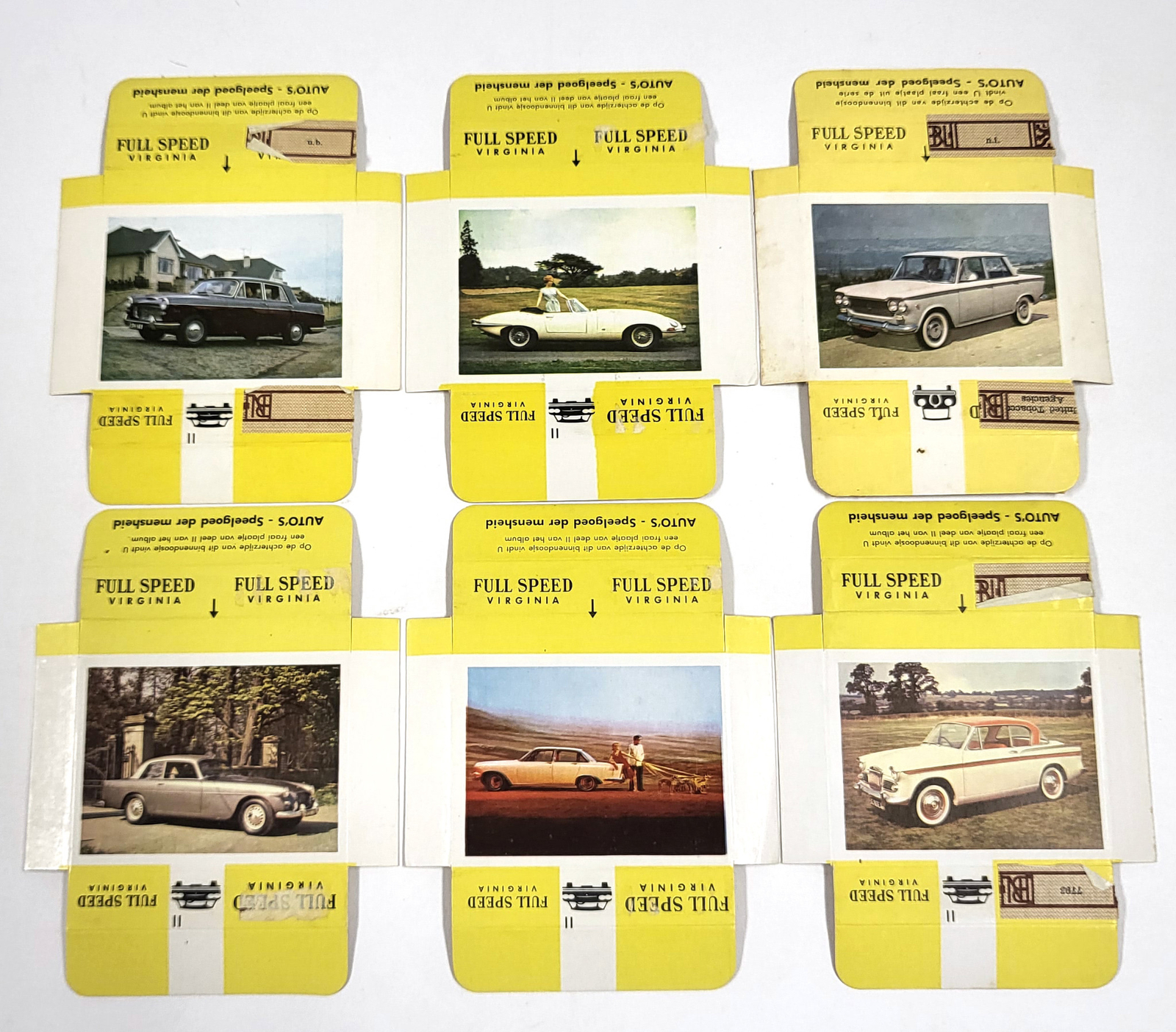 Vintage Full Speed Virginia Cigarette Cards – 6xCar Series