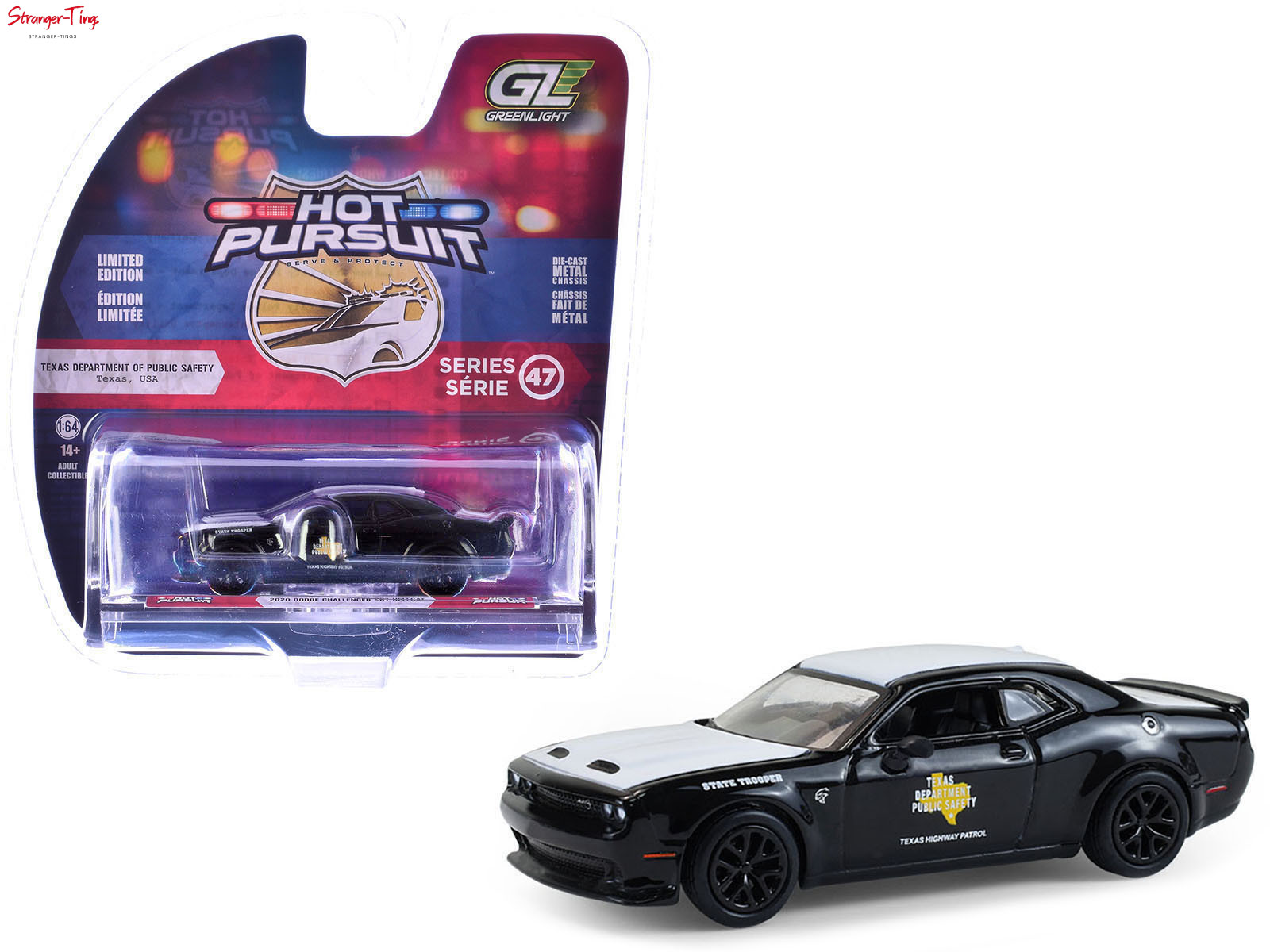 Greenlight Hot Pursuit 2020 Dodge Challenger SRT Hellcat Texas 1:64 Greenlight Hot Pursuit 2020 Dodge Challenger SRT Hellcat Texas 1:64